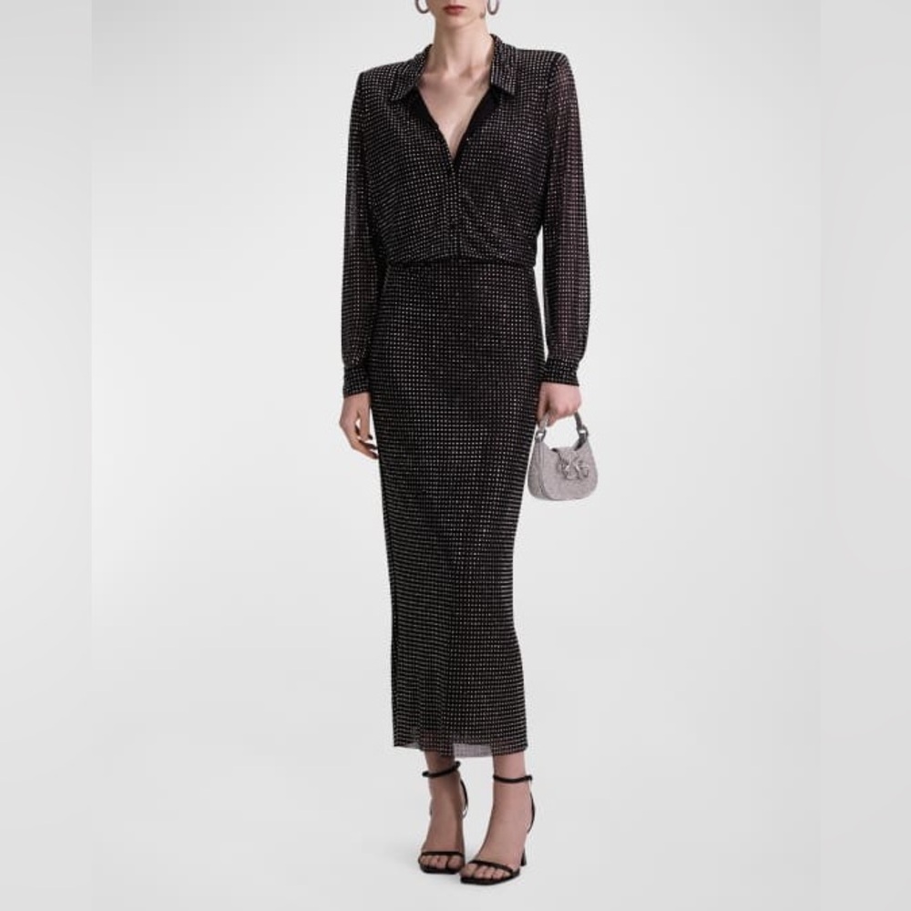 Self-Portrait Crystal-embellished mesh maxi dress UK 10/ US 6 $750 brand new!